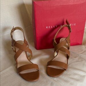 Kelly & Katie Brown Crisscross Ankle Strap Sandals